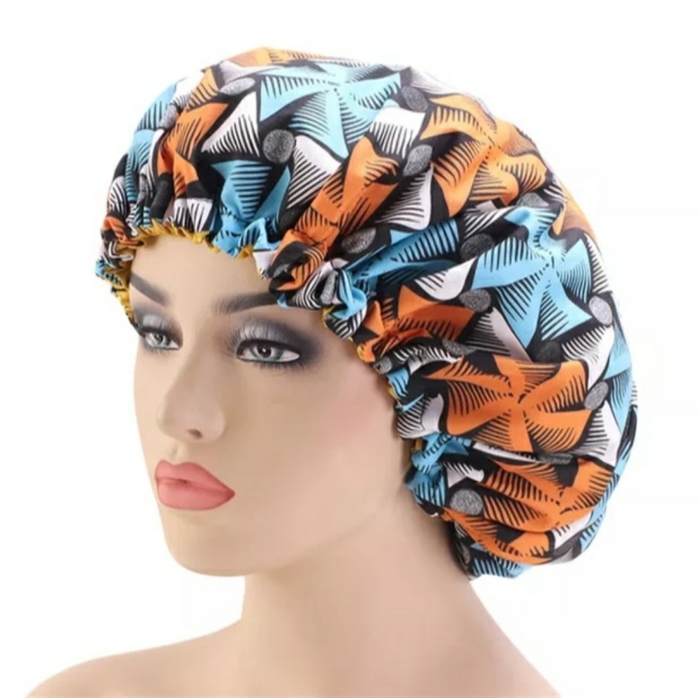 African print Satin Lined Bonnet